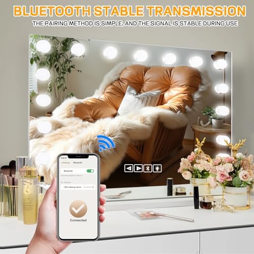 Vanity Mirror with Music LED Lights