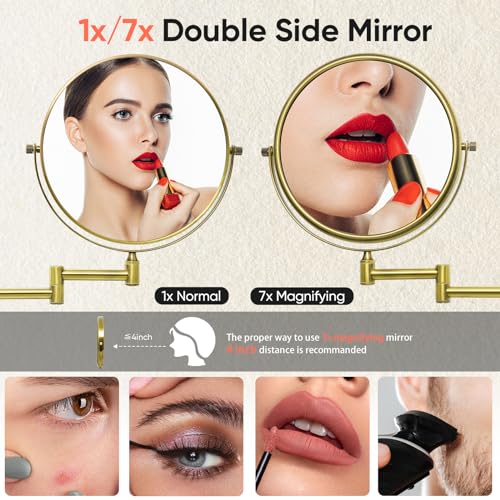 GURUN 8-Inch Double-Sided Wall Mount Makeup Mirror