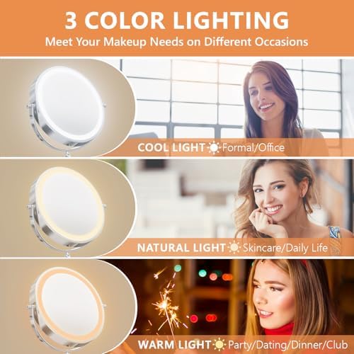 auxmir wall mounted makeup mirror