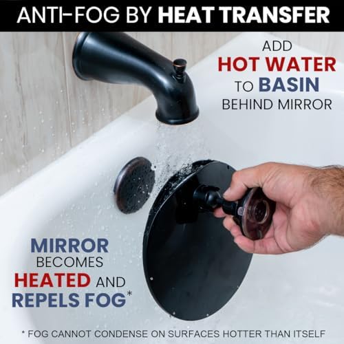 MIRRORVANA Dual Antifog Shower Mirror with Razor Holder