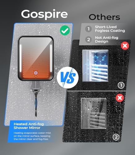 Gospire Heated Shower Mirror with Adjustment