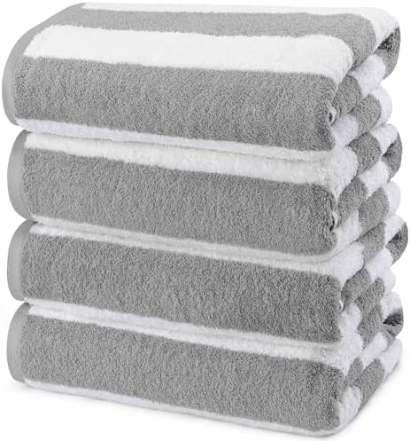 Utopia 4-Piece Cabana Beach Towels 30x60 inches
