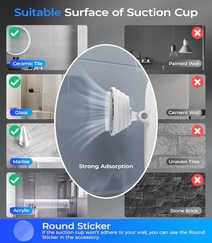 Gospire Heated Shower Mirror Fog-Free Rechargeable