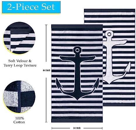 Luxury Beach Towels from Superior 34 x 64 Set of 2