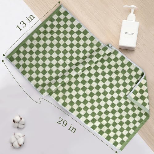 Bath Gym Hand Towels - 4-Piece Checkered Set