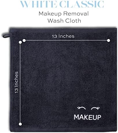 White Classic Bleach Safe Black Makeup Washcloths