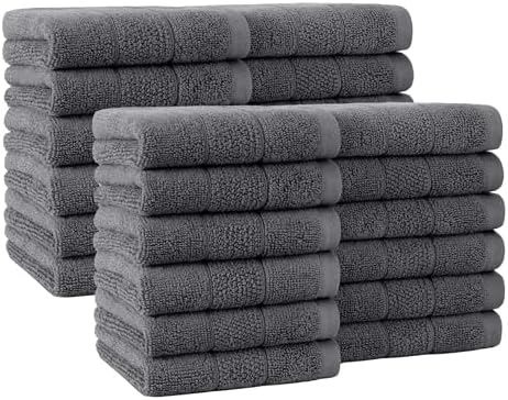 Premium Ring Spun Cotton Washcloths - Dark Grey