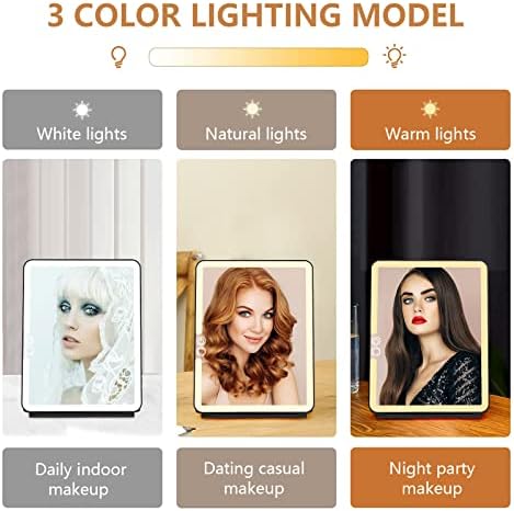 Weily Portable Makeup Mirror with LED Lights and Touch Screen