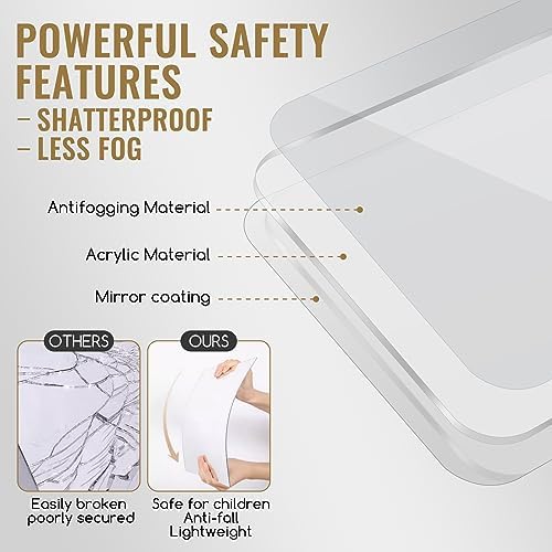 Fog-Free Acrylic Showers Shave Mirror Set