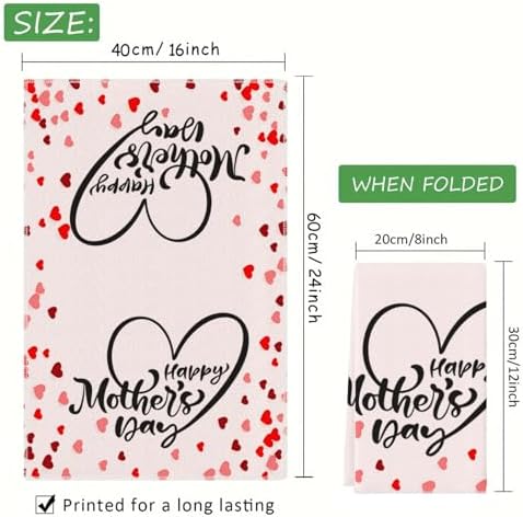 Happy Mothers Day Dish Towels Kitchen Towels 16x24 inch Set Absorbent