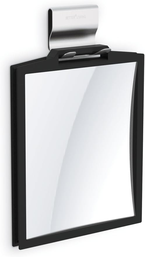Better Living Double-Sided Shower Mirror 3X Magnification Black