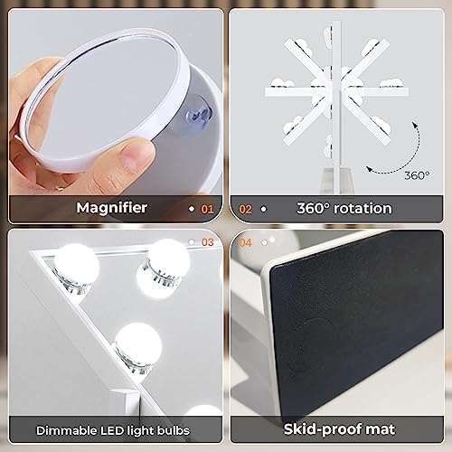 ZL ZELing Light-Up Vanity Mirror with Adjustable Magnification and Smart Touch