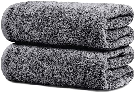 Tens TowelsVersatile and Soft Extra Large Bath Towels 35x70 100 CottonDark Grey