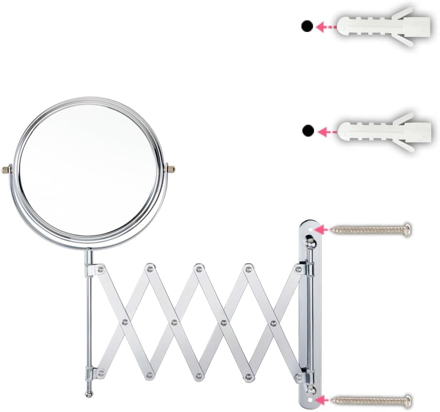 WELL WLINK 7-Inch Wall-Mounted Makeup Mirror 7X Magnification