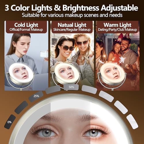 20X Magnifying Makeup Mirror with Rechargeable Lights