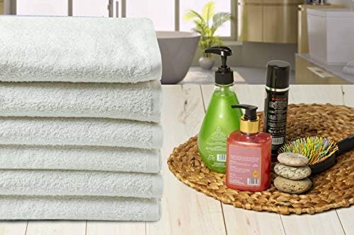 BIOLINEN White Cotton Bath Towel Set of 6