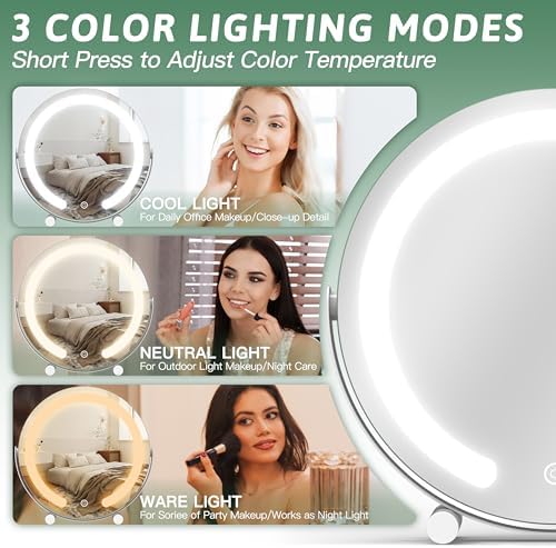 Stylish 360-Degree LED Makeup Mirror with Smart Lights