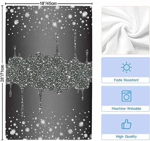 Dripping Black Tea Towels with Glitter