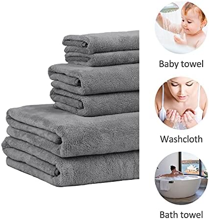 JML 6-Piece Bath Towel Set with Microfiber