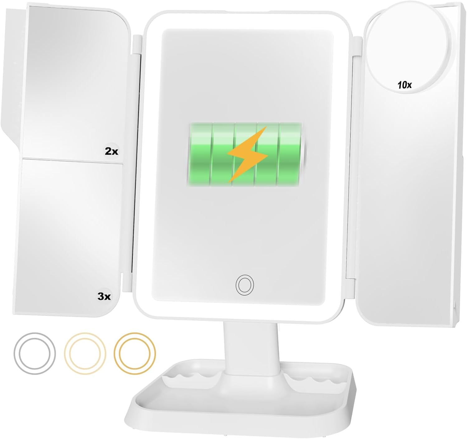Multi-Functional Magnetic Makeup Mirror with Lights