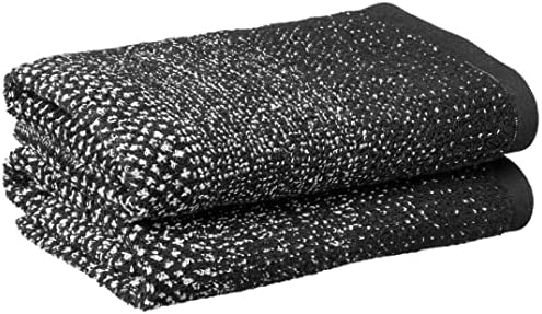 Violet Linen 2x Hand Towels Soft Terry Cotton 20x30 Black Luxury Bath Quality