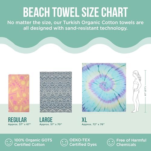 Sand Cloud Extra Large Turkish Beach Towel - Quick Dry Navy