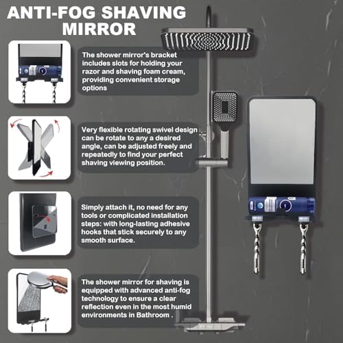 Fogless shower mirror for Shaving