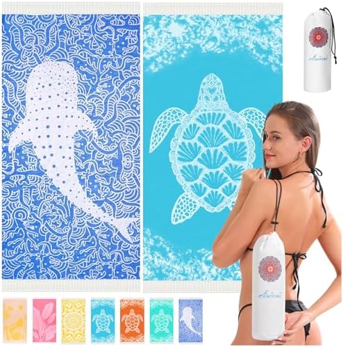2-Piece Beach TowelsQuick Dry Sand-FreeLightweightPool Beach Uses
