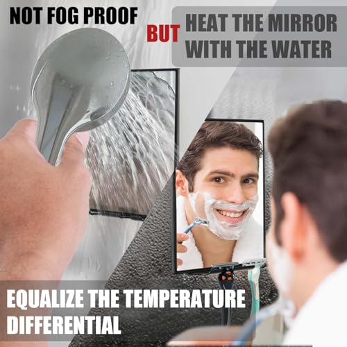 Shower Mirror with 360 Adjustable Razor Holder