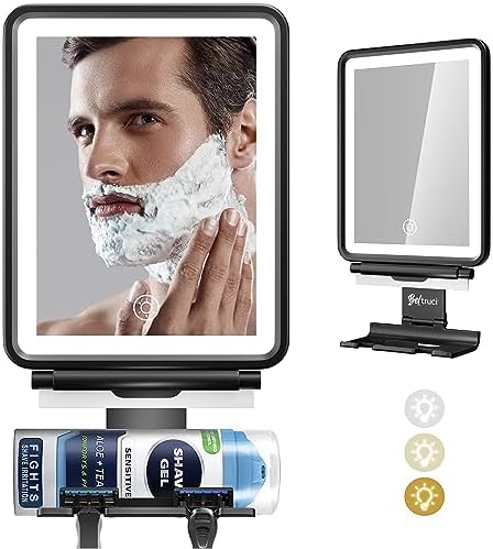 Beltruci Cinema Shower Mirror for Shaving Fogless Lighted High-Quality Organizer