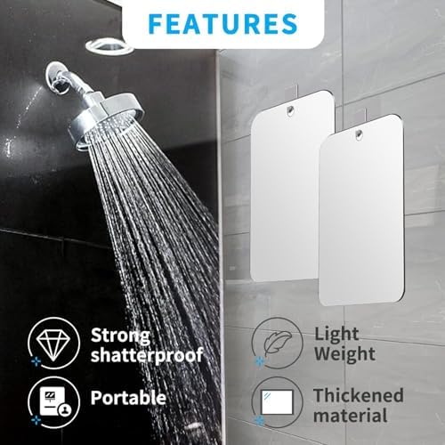 2 Pack Shaver Mirror for Men and Women Shatterproof 107x8-inch