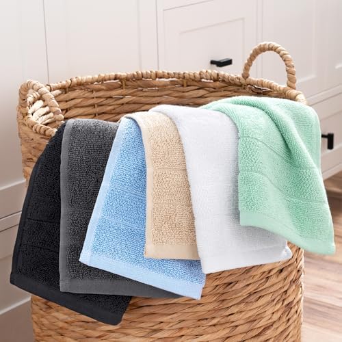 Premium Ring Spun Cotton Washcloths - Dark Grey