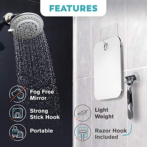 HoneyBull Shower Mirror - Effortless Shaving Storage
