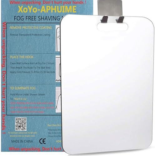 Fogless Shower Mirror with Chrome Hook