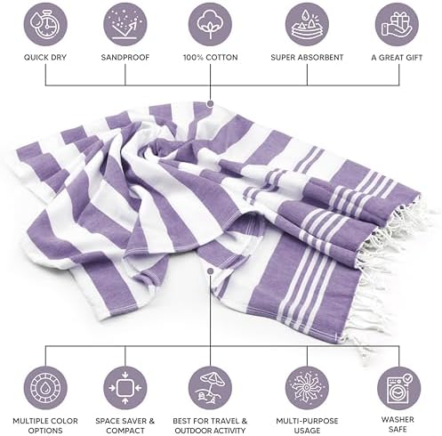 Utopia Towels - 4 Pack Turkish Beach Towels 40 x 72 inches