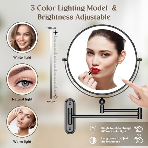 9 Confident Beauty Vanity Mirror with Rechargeable Light Adjustable Features