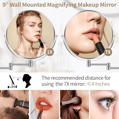 Versatile 7X Magnifying Mirror for Makeup and Shaving