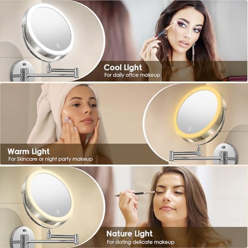 MNIENT Wall-Mounted Lighted Makeup Mirror