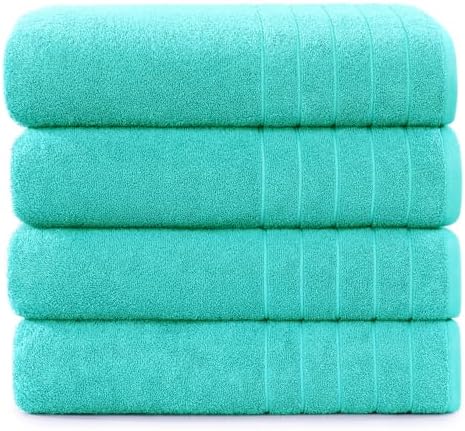 Luxury Soft Cotton bath towels 4-pack Aqua Sky bath time excellence