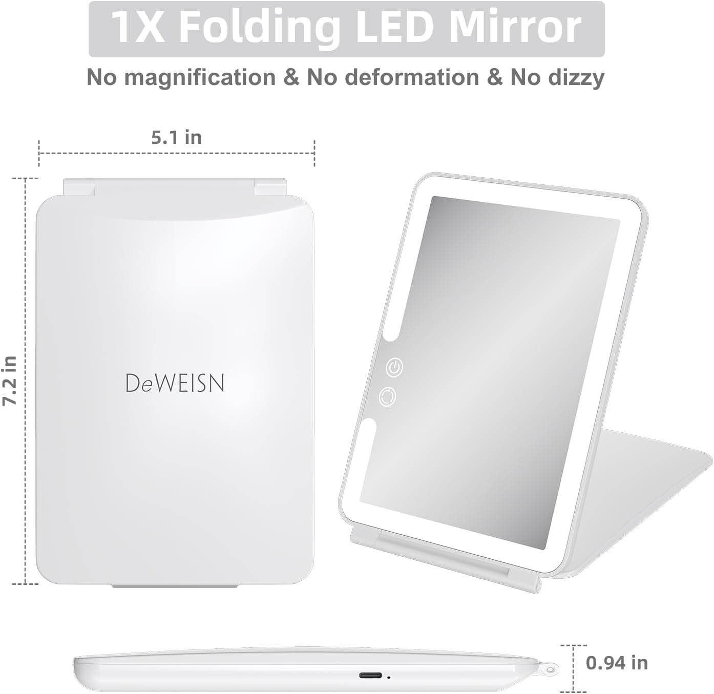 Durable Folding Travel Makeup Mirror