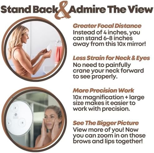Mavoro 9-Inch Magnifying Mirror with 3 Suction Cups
