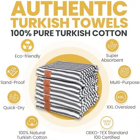 5-Piece Set of Lightweight Turkish Beach Towels