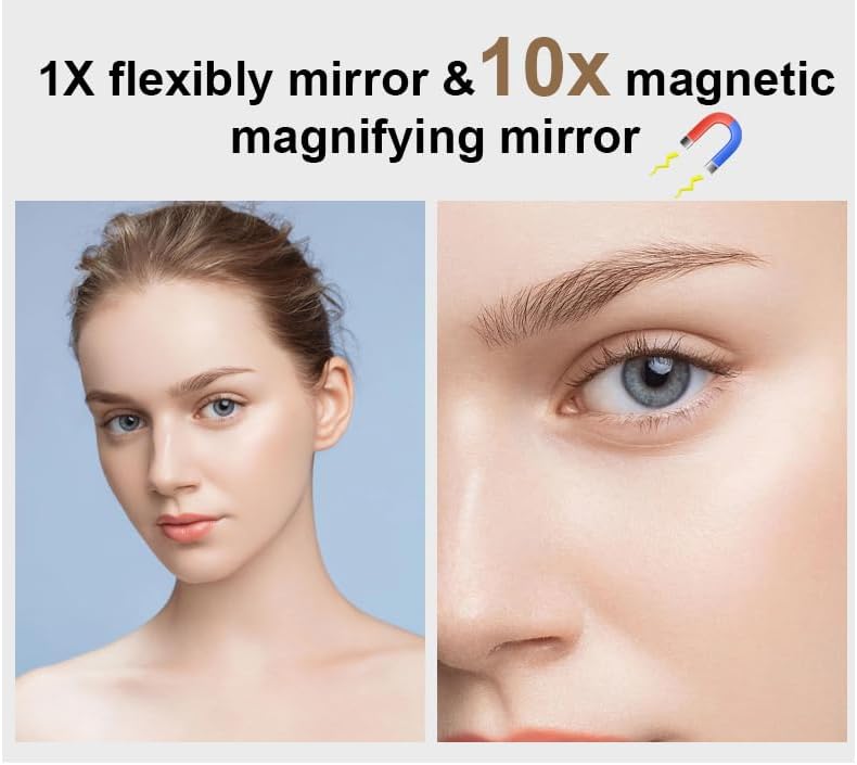 Foldable Portable Makeup Mirror with Light for Travel