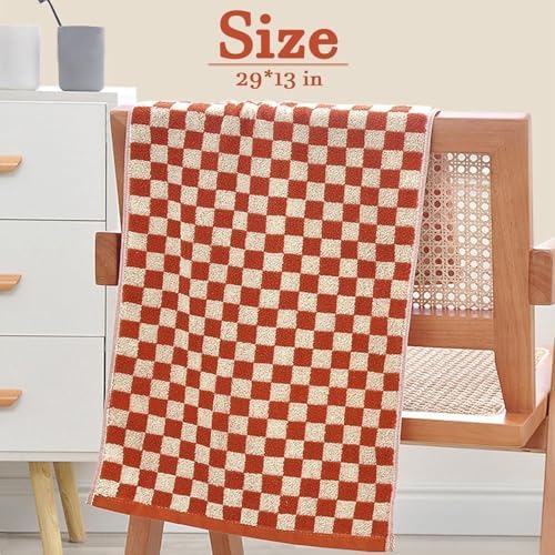 Bath Gym Hand Towels - 4-Piece Checkered Set