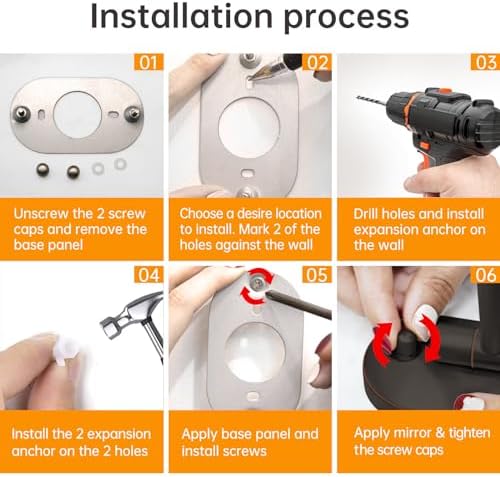 Rechargeable Wall-Mounted Makeup Mirror