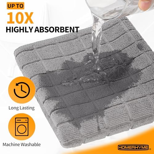 HOMERHYME Hand Towels 12-Pack Quick-DryLint-FreeBath Kitchen Essentials