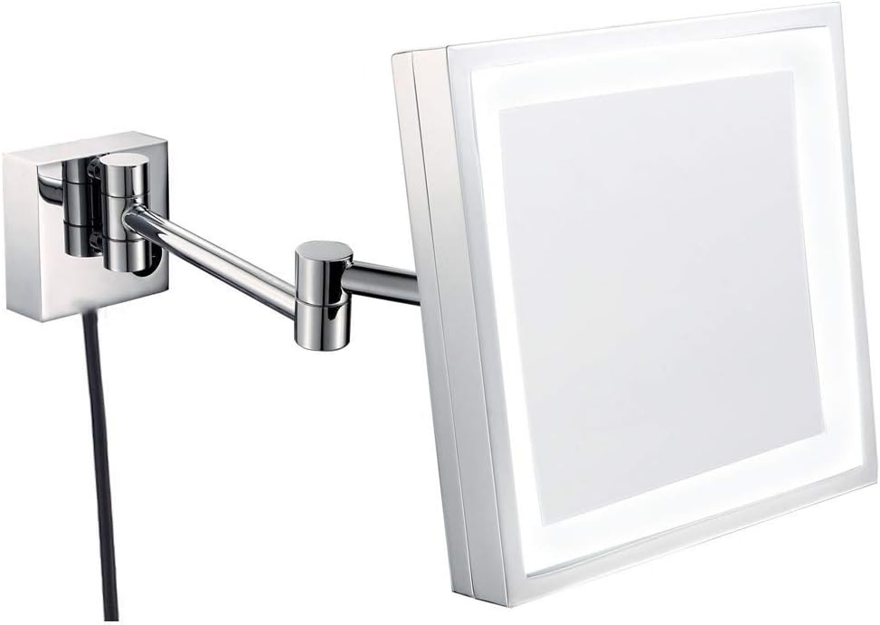 Wall-Mounted Vanity Mirror With 3X Magnification And Chrome Finish