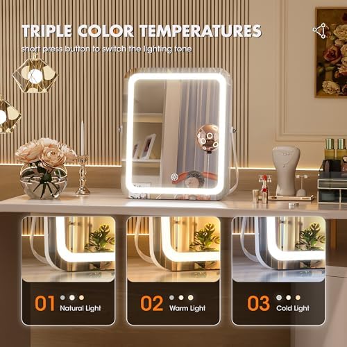 Versatile Vanity Mirror with Smart Lighting Magnifying Glass