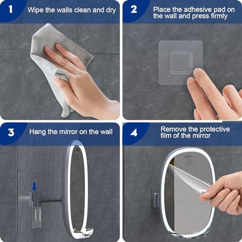 Fogless LED Shower Mirror with Adjustment