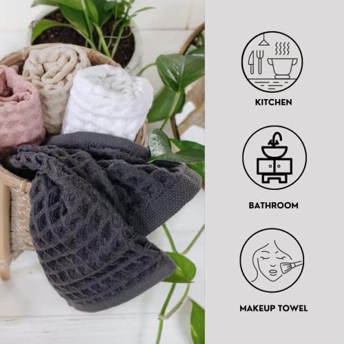 Waffle Washcloths Set - 100 Turkish Cotton Eco-Friendly Kitchen Towels